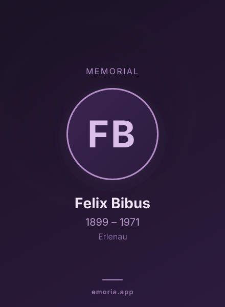 Memorial portrait of Felix Bibus
