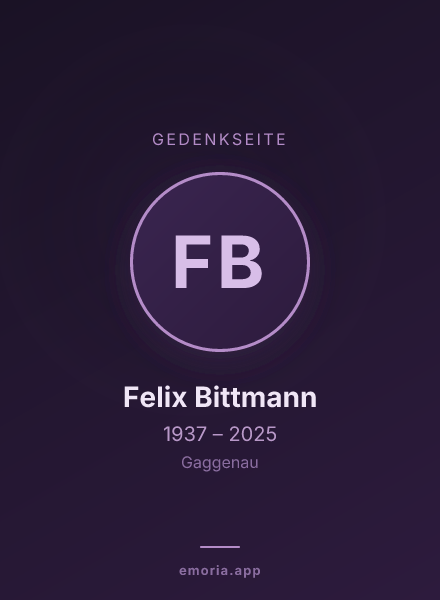 Gedenkportrait von Felix Bittmann