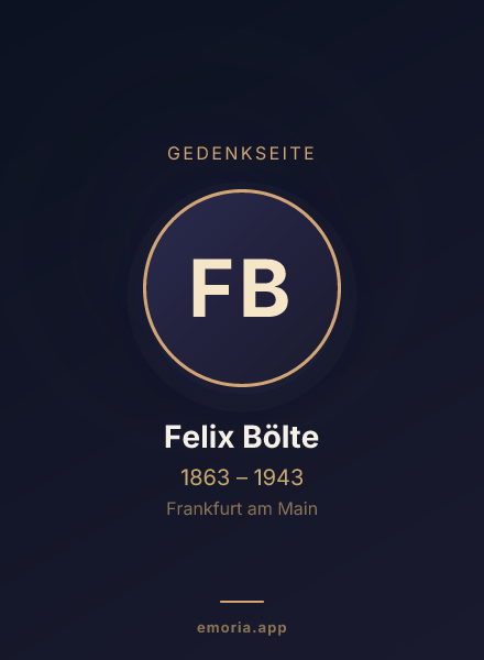 Gedenkportrait von Felix Bölte