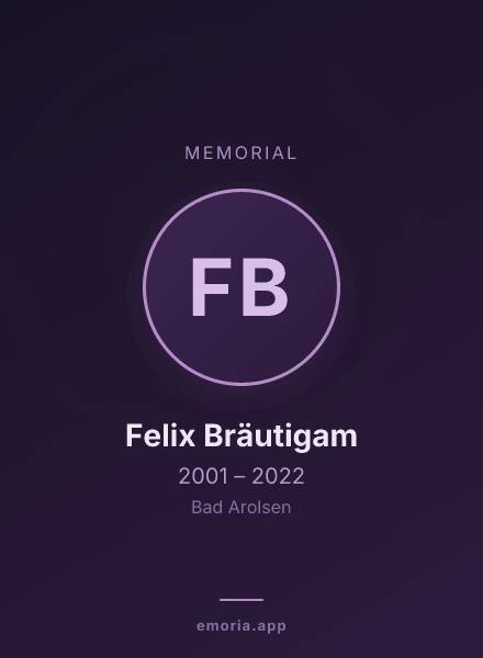 Memorial portrait of Felix Bräutigam
