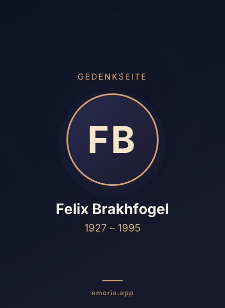 Gedenkportrait von Felix Brakhfogel