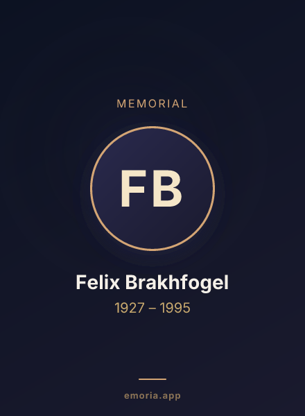 Memorial portrait of Felix Brakhfogel