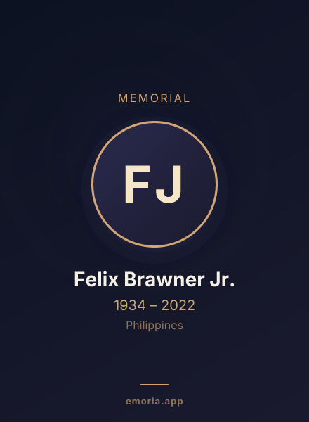 Memorial portrait of Felix Brawner Jr.