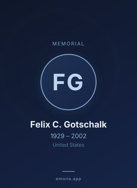 Memorial portrait of Felix C. Gotschalk