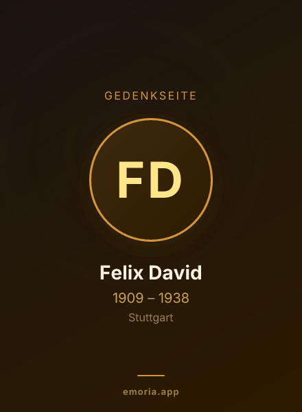 Gedenkportrait von Felix David