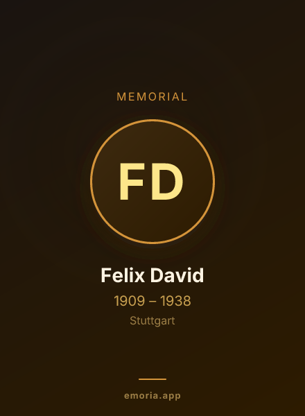 Memorial portrait of Felix David