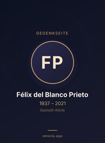 Gedenkportrait von Félix del Blanco Prieto