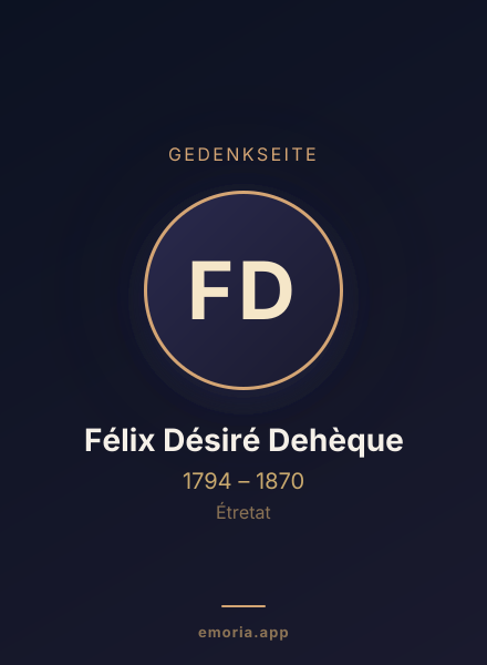 Gedenkportrait von Félix Désiré Dehèque