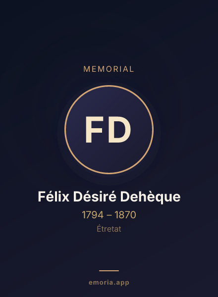 Memorial portrait of Félix Désiré Dehèque