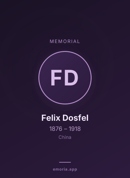 Memorial portrait of Felix Dosfel