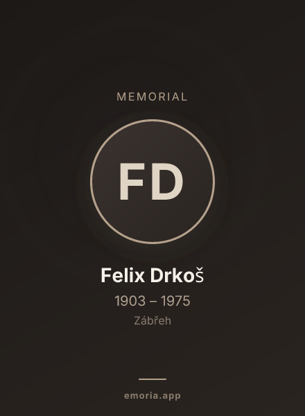 Memorial portrait of Felix Drkoš