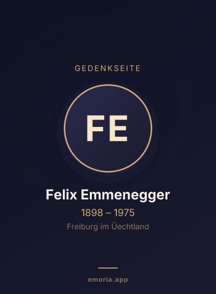 Gedenkportrait von Felix Emmenegger