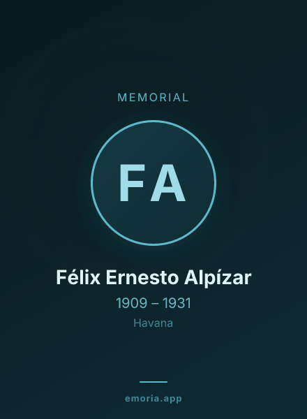 Memorial portrait of Félix Ernesto Alpízar