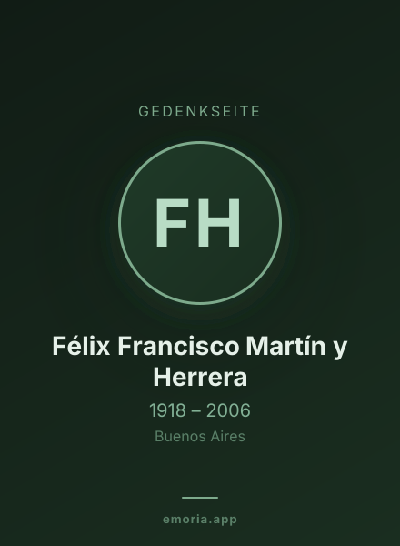 Gedenkportrait von Félix Francisco Martín y Herrera