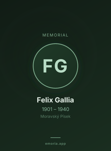 Memorial portrait of Felix Gallia