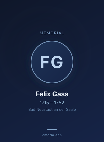 Memorial portrait of Felix Gass