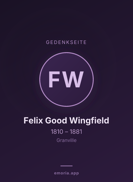 Gedenkportrait von Felix Good Wingfield