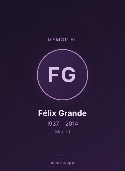 Memorial portrait of Félix Grande