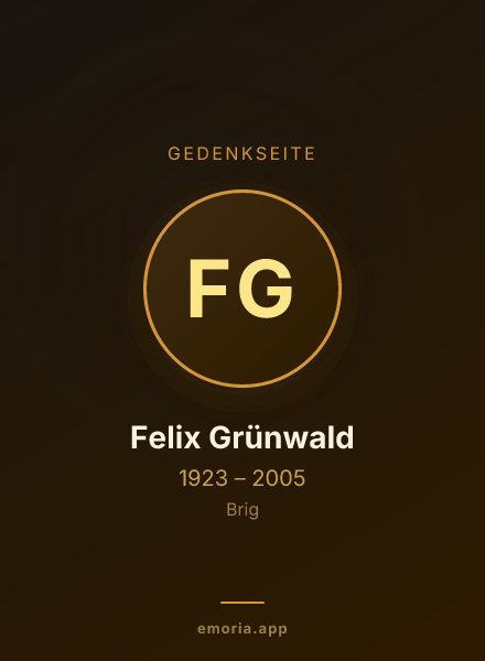 Gedenkportrait von Felix Grünwald