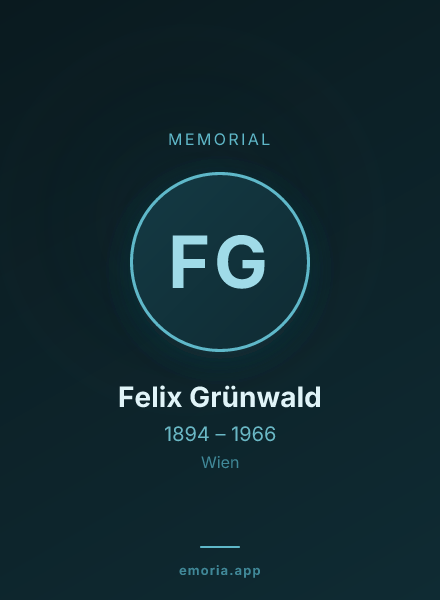 Memorial portrait of Felix Grünwald