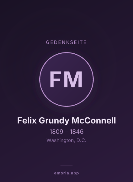 Gedenkportrait von Felix Grundy McConnell