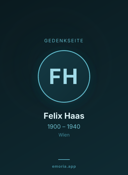 Gedenkportrait von Felix Haas