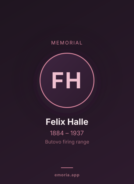 Memorial portrait of Felix Halle
