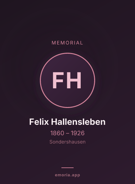 Memorial portrait of Felix Hallensleben