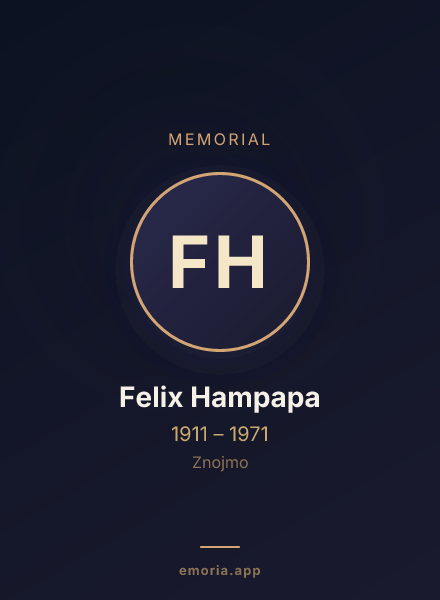 Memorial portrait of Felix Hampapa