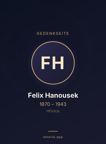 Gedenkportrait von Felix Hanousek