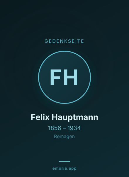 Gedenkportrait von Felix Hauptmann