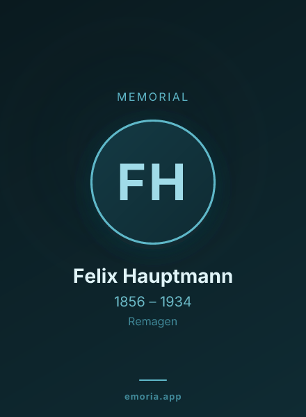 Memorial portrait of Felix Hauptmann