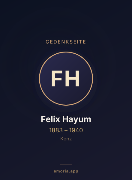 Gedenkportrait von Felix Hayum
