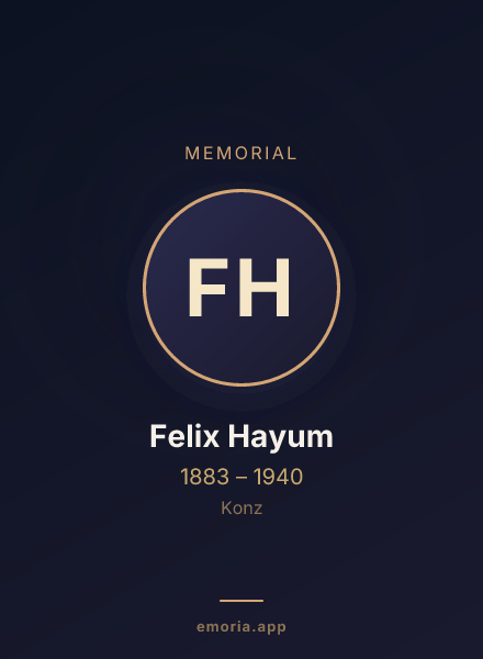 Memorial portrait of Felix Hayum