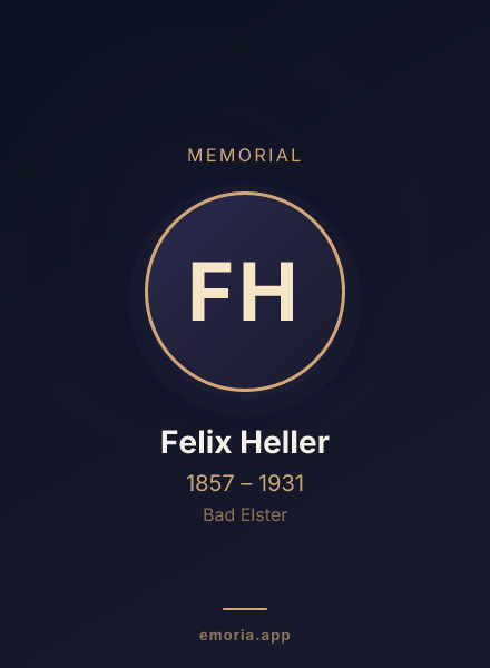 Memorial portrait of Felix Heller
