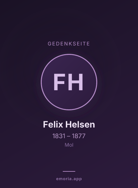 Gedenkportrait von Felix Helsen