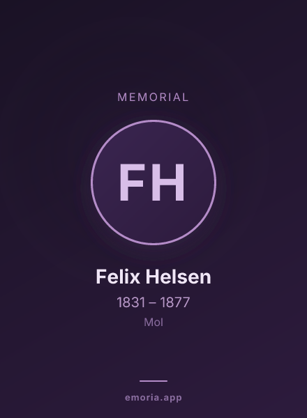 Memorial portrait of Felix Helsen