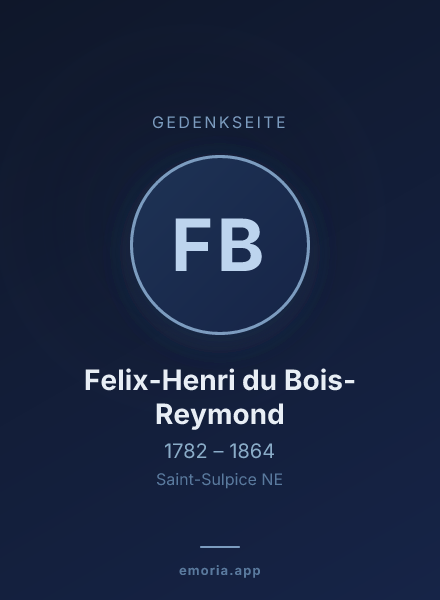 Gedenkportrait von Felix-Henri du Bois-Reymond