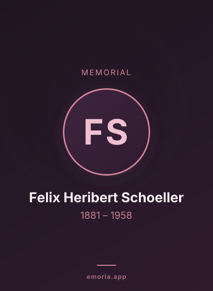 Memorial portrait of Felix Heribert Schoeller
