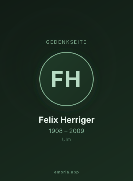 Gedenkportrait von Felix Herriger
