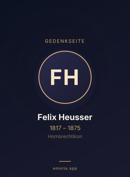 Gedenkportrait von Felix Heusser