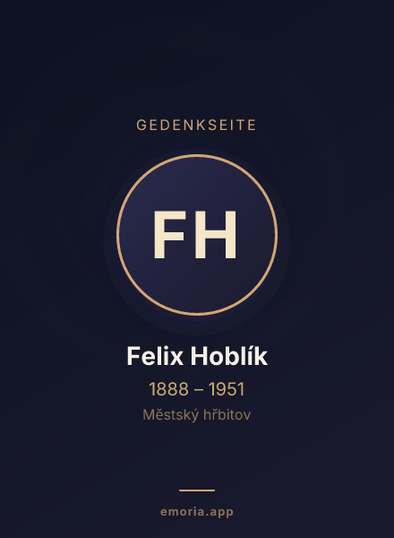 Gedenkportrait von Felix Hoblík