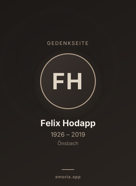 Gedenkportrait von Felix Hodapp