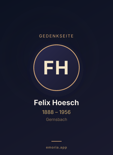 Gedenkportrait von Felix Hoesch
