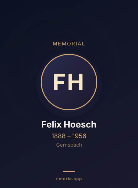 Memorial portrait of Felix Hoesch