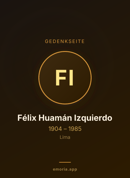 Gedenkportrait von Félix Huamán Izquierdo