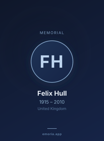 Memorial portrait of Felix Hull