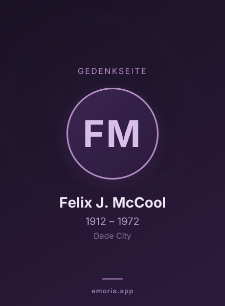 Gedenkportrait von Felix J. McCool