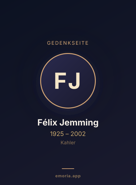 Gedenkportrait von Félix Jemming