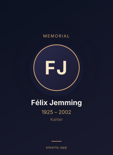Memorial portrait of Félix Jemming